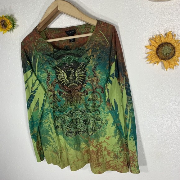 Lane Bryant Sublimation Graphic Gemmed Top Plus Size 18-20 Women’s - Picture 4 of 11